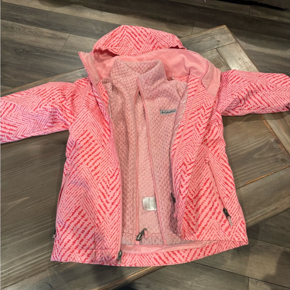 Columbia rain jacket with removable fleece jacket
